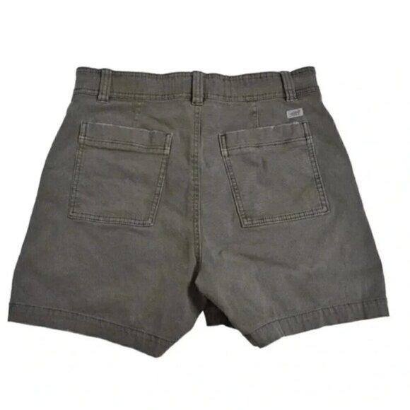 Eddie Bauer High Waist Utility Denim Shorts Khaki Green Size 6 - Picture 5 of 11